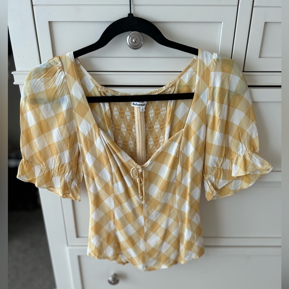 Reformation Gingham Blouse